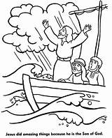 Jesus Coloring Storm Calms Pages Bible Miracles La Sheets Calming Flickr School Kids Sea Agua Milagros Colouring Disciples Sunday Boat sketch template