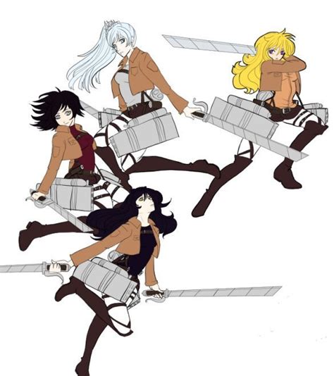 rwby cosplaying as attack on titan attack on titan attack on titan rwby fanart rwby
