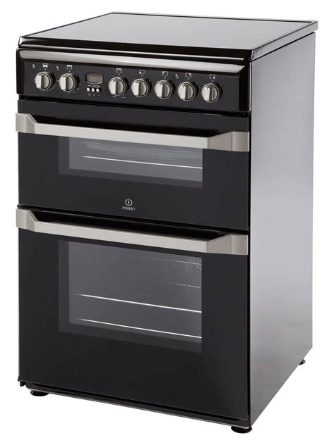 Id60c2k 60cm Double Oven Electric Cooker With Ceramic Hob Black