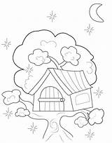 Dollhouse Coloring sketch template