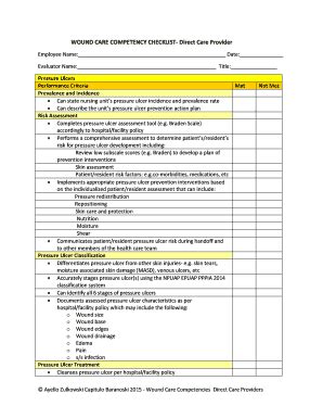 wound care checklist fill  sign printable template