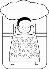 Boy Clipart Sleeping Coloring Dreaming Template sketch template
