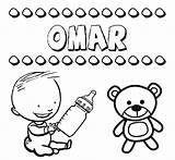 Omar Colorear Nombres sketch template