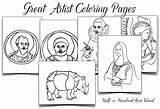 Coloring Pages Great Artist Artwork Commission Blackline Giotto Printable Getcolorings Some Durer St Drawings Halfahundredacrewood Peter Cc Cycle Greco El sketch template