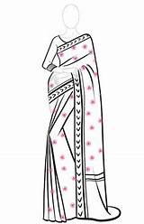 Sari sketch template