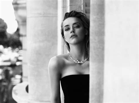 Amber Heard Black Dress Monochrome Wallpaper Hd Celebrities 4k