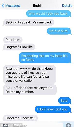 Arielle Musa Shares Text Rant She Received From Her Tinder