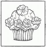 Coloring Pages Printable Girly Cupcake Colouring Cute Sheets Print Sugar Cake Color Shake Fun Popular Embroidery Kids Elegant Pattern Girlie sketch template