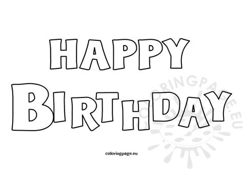 happy birthday coloring card coloring page