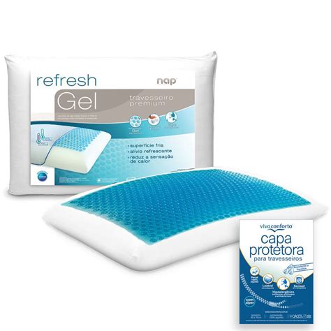 travesseiro nasa nap refresh gel capa protetora viva conforto da nap viva conforto os