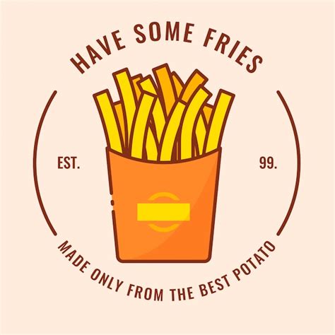 premium vector french fries logo design