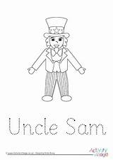 Tracing July Word Uncle 4th Sam Fourth Worksheets Handwriting Activity Become Member Log Activityvillage Village Explore sketch template