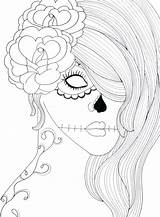 Girl Skull Drawing Coloring Girly Skulls Cool Sugar Pages Getdrawings Suggestions Keywords Related Girls sketch template