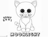 Beanie Boo Coloring Pages Cat Moonlight Printable Cute Print Kids Getdrawings sketch template