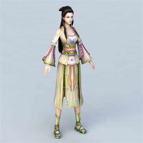 ancient china woman 3d model 3ds max object files free download