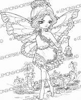 8x10 Gothic Fairy Coloring sketch template