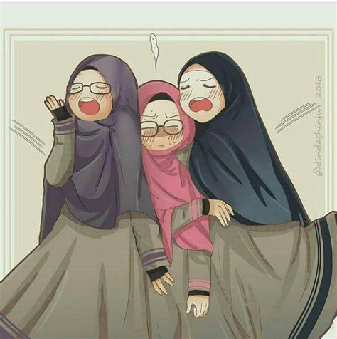 hijab gambar animasi 3 sahabat muslimah jilbab gallery