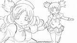 Madoka Magica Coloring Pages Puella Template sketch template