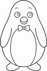 Clip Penguin Clipart Penguins Outline Cliparts Cartoon Transparent Bow Drawings Drawing Cute Tie Necktie Sweetclipart Easy Kids Winter Clipartpanda Colorable sketch template