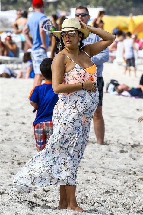 Pregnant Eva Longoria At A Beach In Miami 03 26 2018