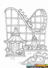 Park Amusement Coloring Pages Roller Coaster Theme Drawing Fair Achterbahn Parks Disney Sheet Yahoo Search Colouring Shelton Gif Parque Visit sketch template