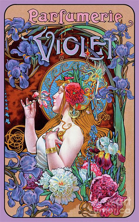 French Vintage Art Nouveau Era Perfume Ad Parfum France Painting By