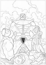 Thanos Marvel Coloring Pages Christmas Comics Avengers Hulk Justice Man Spiderman Iron Printable Adults Et Social Getdrawings Supervillain Color Killed sketch template