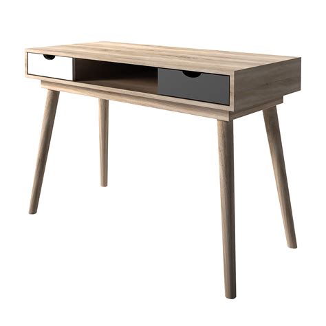 scandi desk oak  grey  white drawers desks laptop tables
