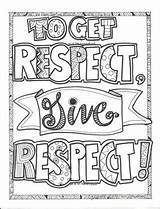 Respect Coloring Sheet Character Building Give Pages Color Printable Sheets Kids Quotes Teacherspayteachers Adult Activities Students Mindset Growth Writing Teaching sketch template