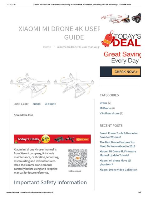 xiaomi mi drone  user manual  radio electromagnetic interference