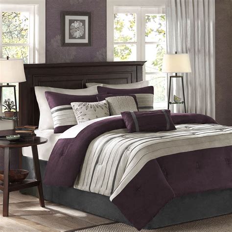 home essence dakota  piece microsuede comforter set purple cal king walmartcom