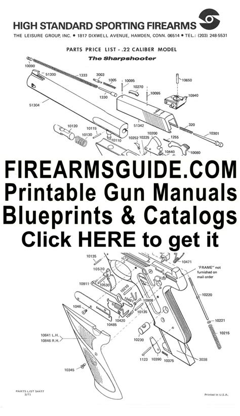 printable gun schematics diagrams  blueprints  antique  modern guns