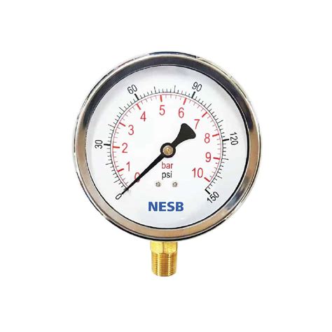 semi sus pressure gauge brass bottom connection neptec engineering