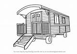 Caravan House Draw Drawing Step Houses Tutorials Drawingtutorials101 sketch template