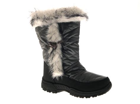 womens ladies girls kids toggle snow boots fur lined ski moon jogger size   ebay