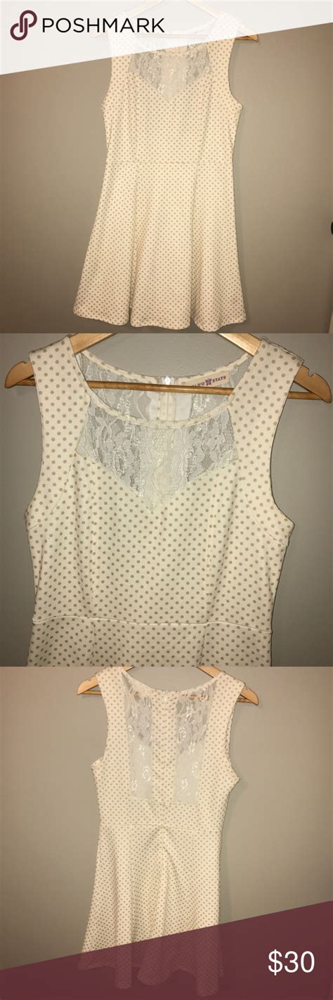 altar d state mariana cream polka dot and lace dress with