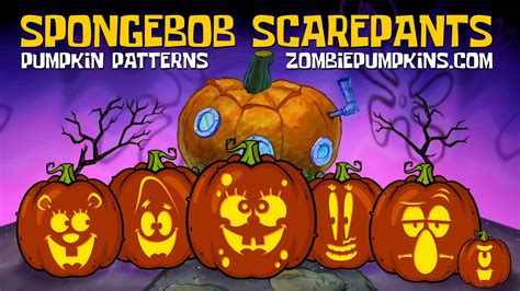 spongebob squarepants pumpkin patterns  zombiepumpkinscom youtube