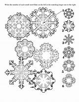 Coloring Matching Snowflakes Match Color sketch template