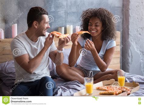 Nude Couple Eating Dinner