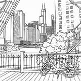 Chicago Coloring Book Designlooter 450px 27kb Towering sketch template