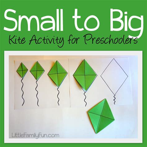 family fun kite sizes activity  preschoolers