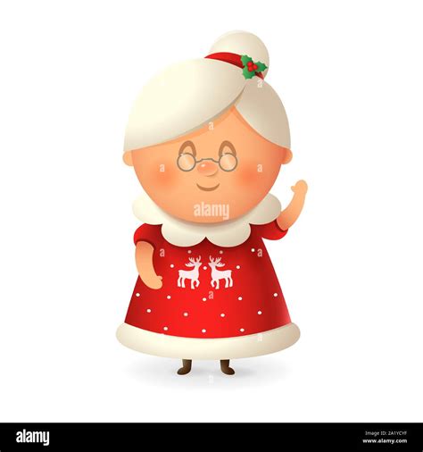 mrs claus wife of santa claus vector illustration isolated on