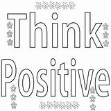 Coloring Pages Positive Think Word sketch template