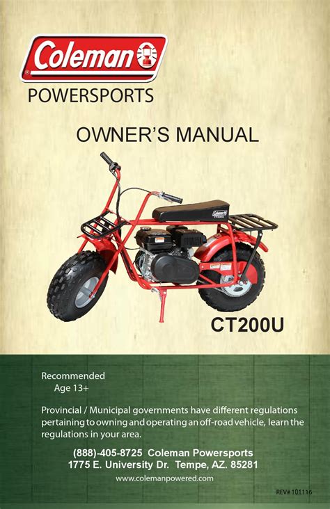 coleman powersports ctu owners manual   manualslib