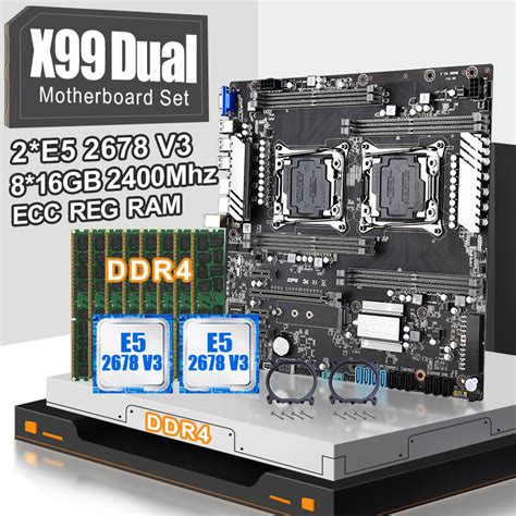X99 Dual Cpu Motherboard Set With 2pcs Xeon E5 2678v3 Cpu And 8 16gb