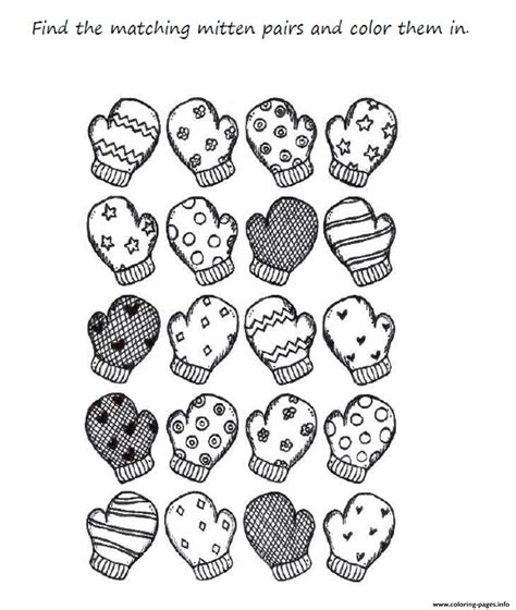 winter mittens coloring pages coloring pages