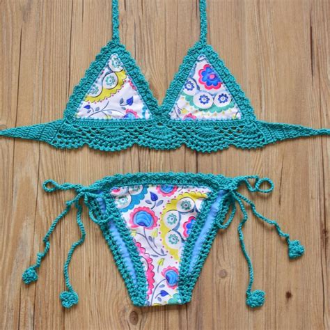 hot sale brazilian bikini set knitted swimsuit sexy swimwear women