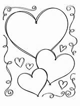 Coloring Pages Heart Hearts Printable Who sketch template