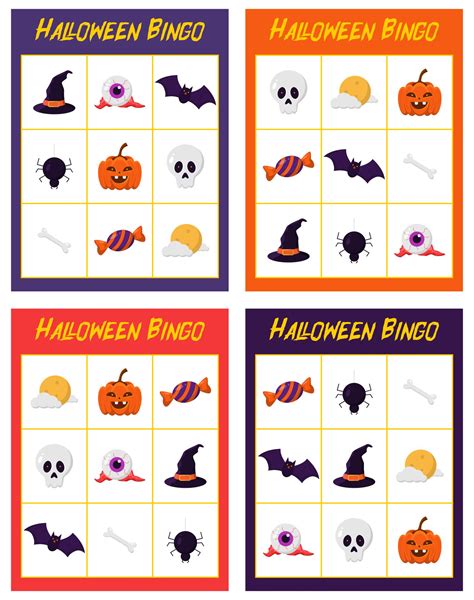 printable  halloween bingo cards