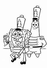 Spongebob Coloring Pages Band Marching Patrick Drawing Sketch Birthday Simple Color Printable Friends Bob Print Happy Sponge Squarepants Clipart Cartoon sketch template